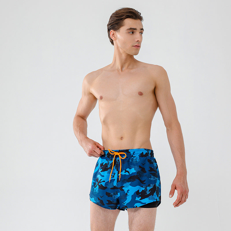 Men's Camo Double-Layer Quick-Dry Swim Trunks