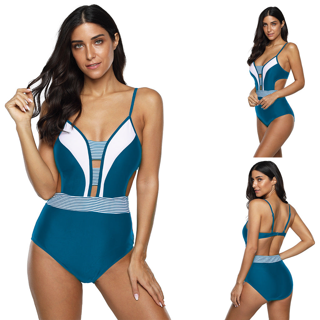 Plus Size Multi-Color One-Piece Swimsuit