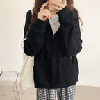 Women's Thermal Cardigan Zip Pullover Sweater Tops | Streetwear