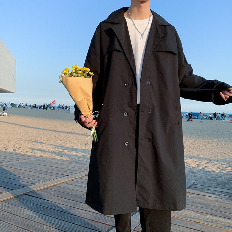 Men's Over-the-Knee Long Coat Jacket