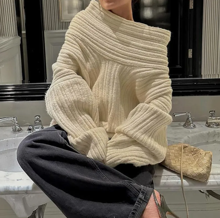 Retro Chic Trumpet Sleeve Sweater