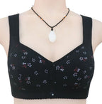 Front-Button Wireless Floral Bra