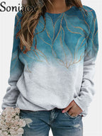 Women's Floral Print Crew Neck Sweatshirt - Fall 2023 | Streetwear