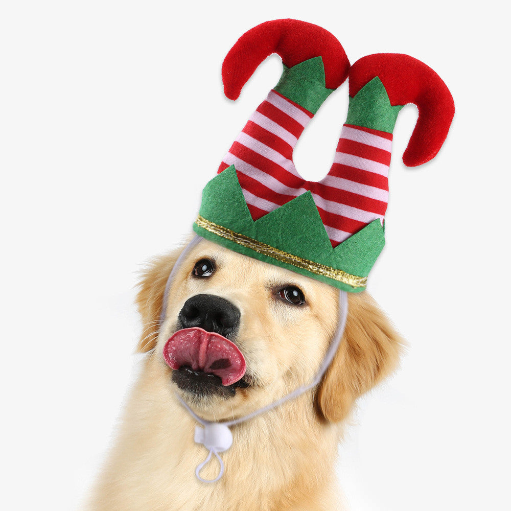 Funny Striped Clown Hat for Dog Christmas Dress Up