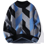 Contrast Color Round Neck Sweater for Autumn/Winter
