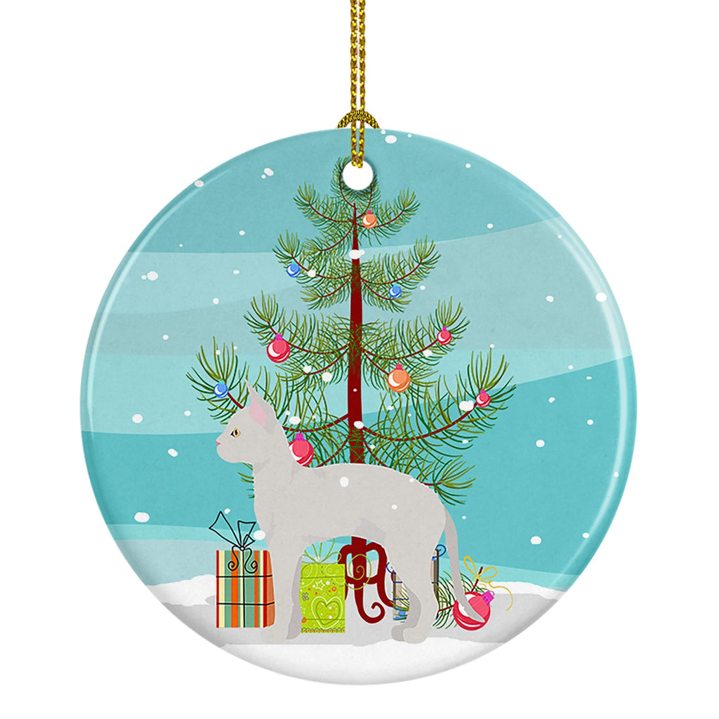 German Rex Cat Christmas Ceramic Ornament
