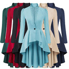 Solid Color Cotton Coat with Suit Collar (Europe & America)