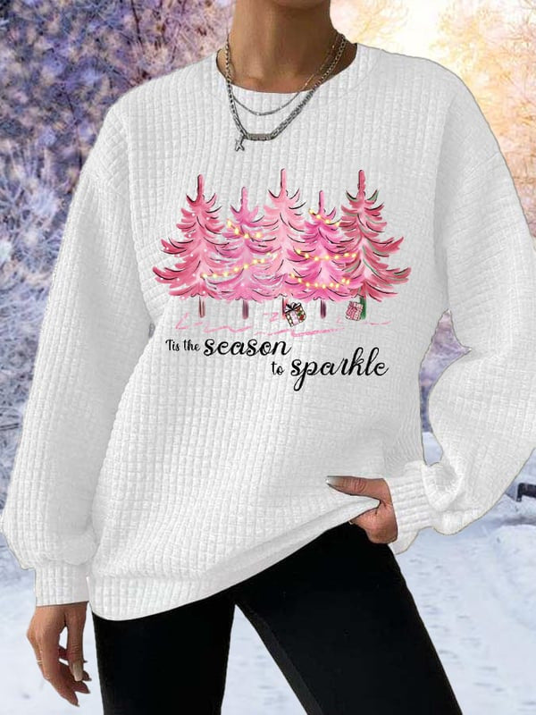 3D Printed Women's Waffle Crew Neck Sweater