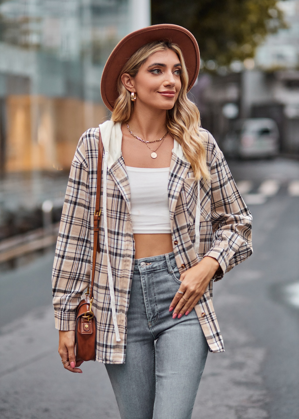 Hooded Button-Up Pullover