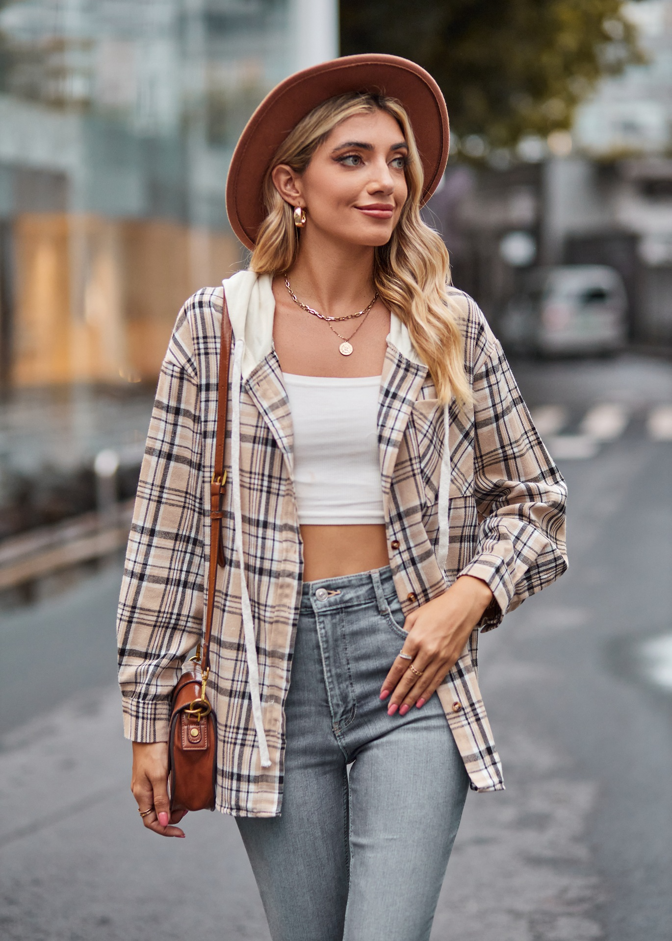 Hooded Button-Up Pullover