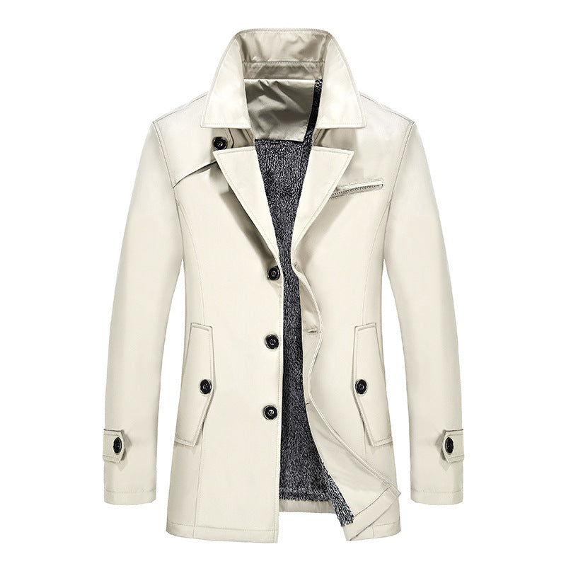 Mid-Length Windbreaker for Young Men