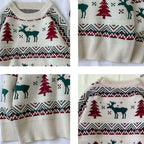 Korean Style Deer Print Thermal Sweater for Men