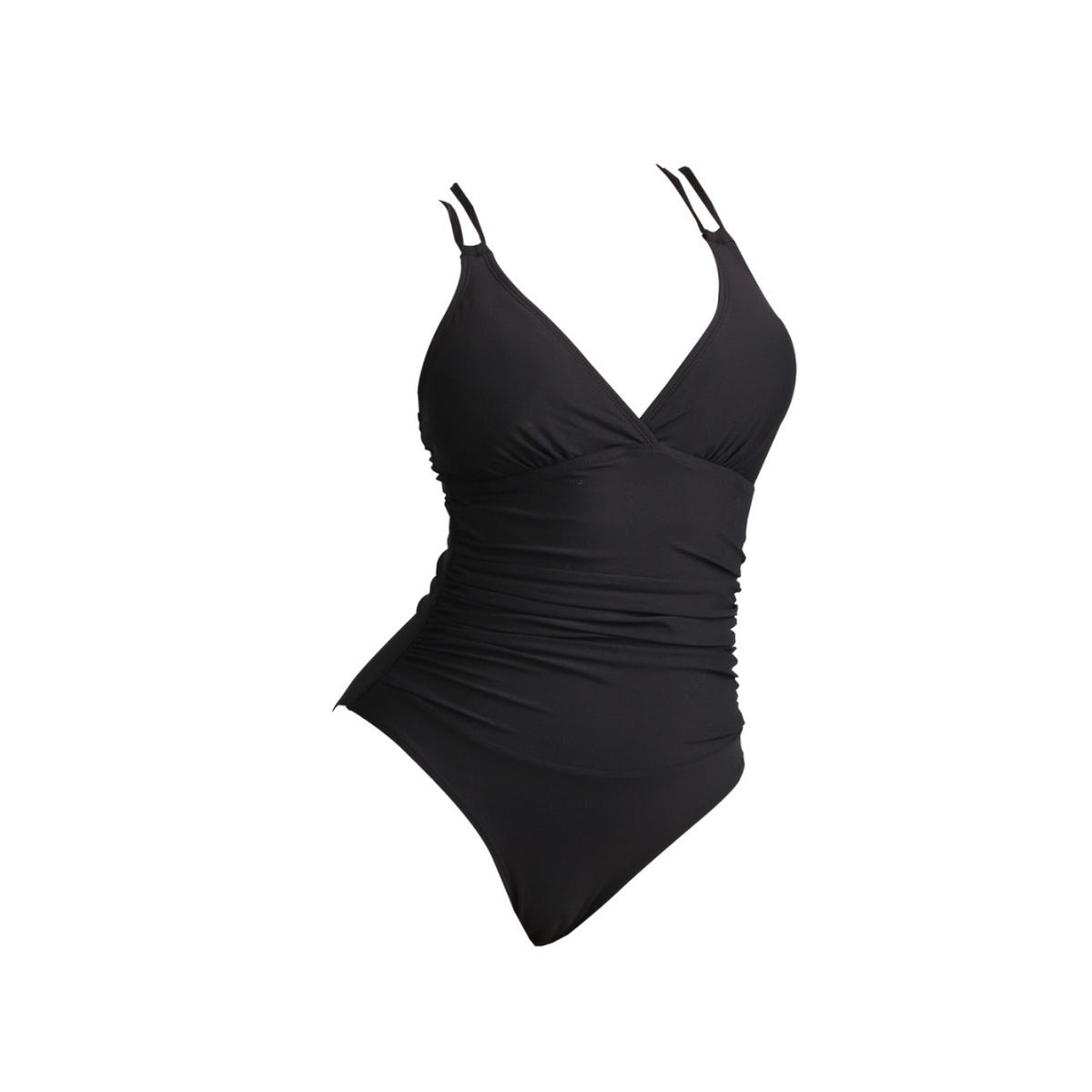 Black Nylon One-Piece Swimsuit with High Stretch