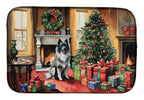 Keeshond Cozy Christmas Dish Drying Mat