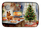 Norwich Terrier Christmas Cookies Dish Drying Mat