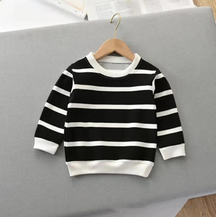 Striped Long-Sleeved Pullover T-Shirt for Kids