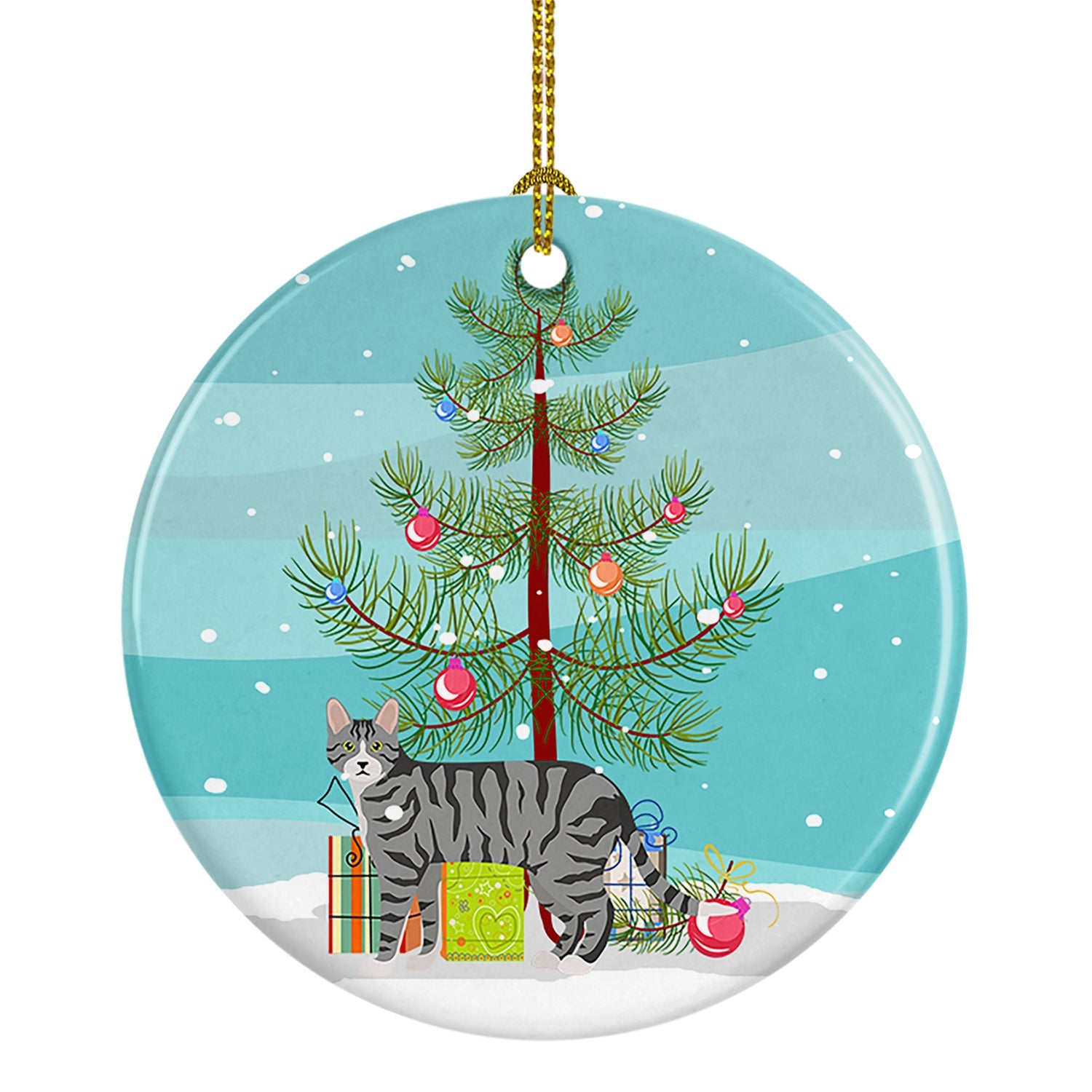 Dragon Li Cat Christmas Ceramic Ornament