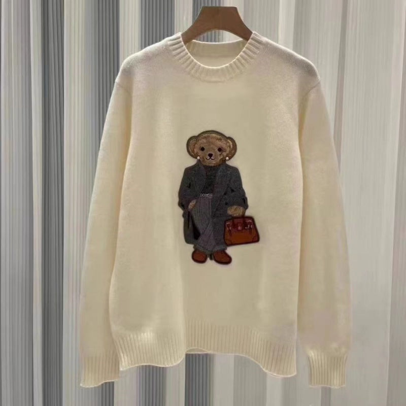 Spring Cashmere Ralph Lauren Bear Women's Knit Pullover | Streetwear