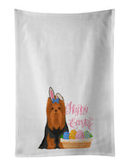Black and Tan Full Coat Yorkshire Terrier Easter Kitchen Towel Set of 2
