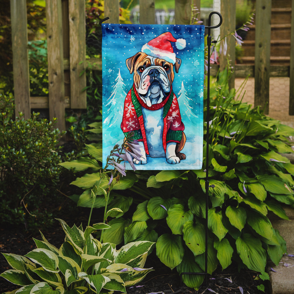 English Bulldog Christmas Garden Flag