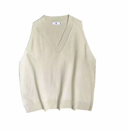 Men's V-neck Sleeveless Knit Sweater Vest for Autumn