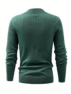 Lapel Texture Stretch Slim Knit Polo Shirt