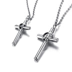 Stainless Steel Couple Cross Pendant Necklace