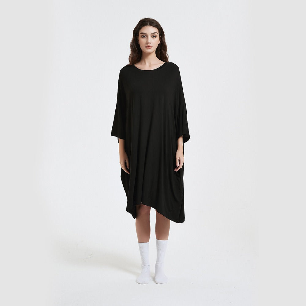 Short Sleeve Printed Cotton Nightgown for Women
