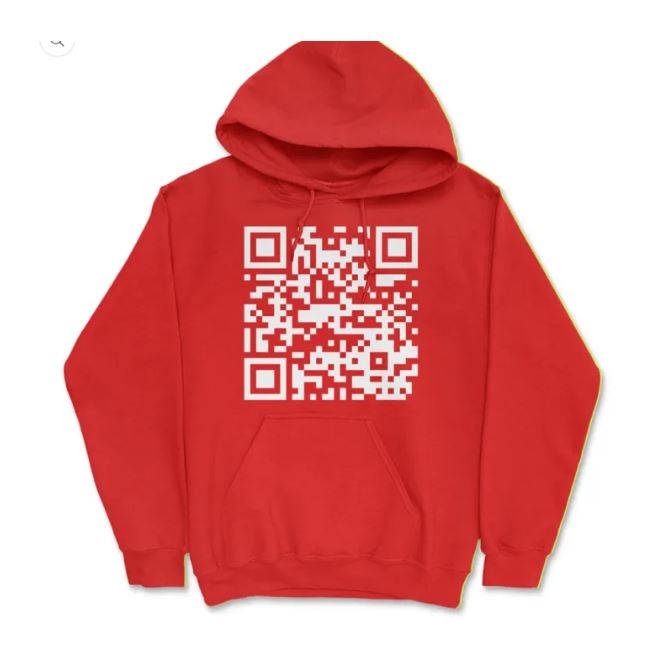 New European And American QR Code Printed Long Sleeved Hoodie | Streetwear