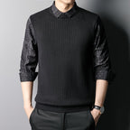 Autumn Men's Business Knitted Vest Two-Piece Sweater