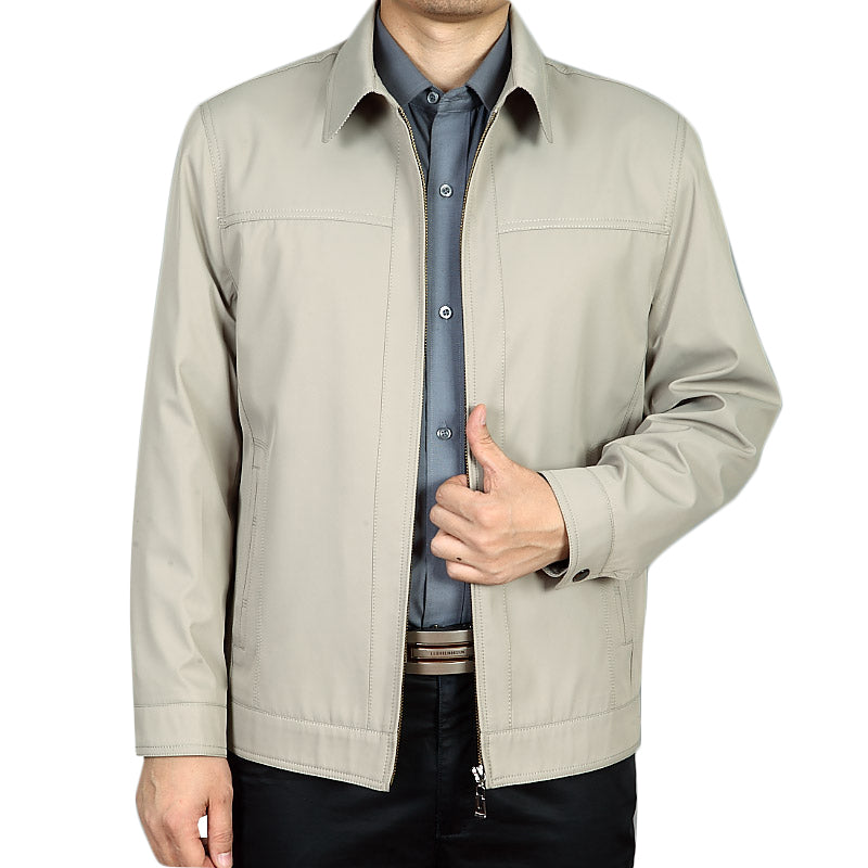 Men's Slim Fit Zipper Windbreaker Jacket with Collar