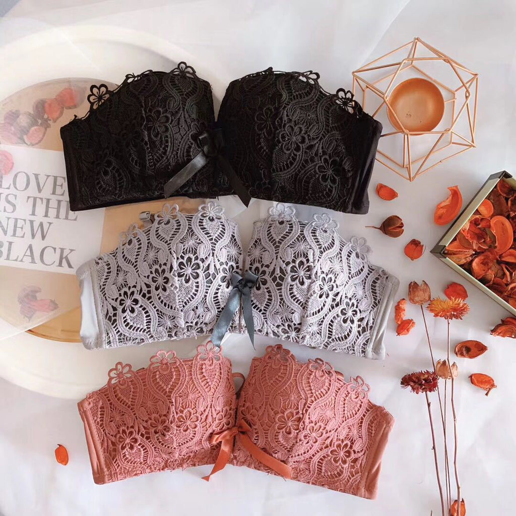 Lace Bralette with Adjustable Strapless Design