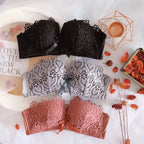 Lace Bralette with Adjustable Strapless Design
