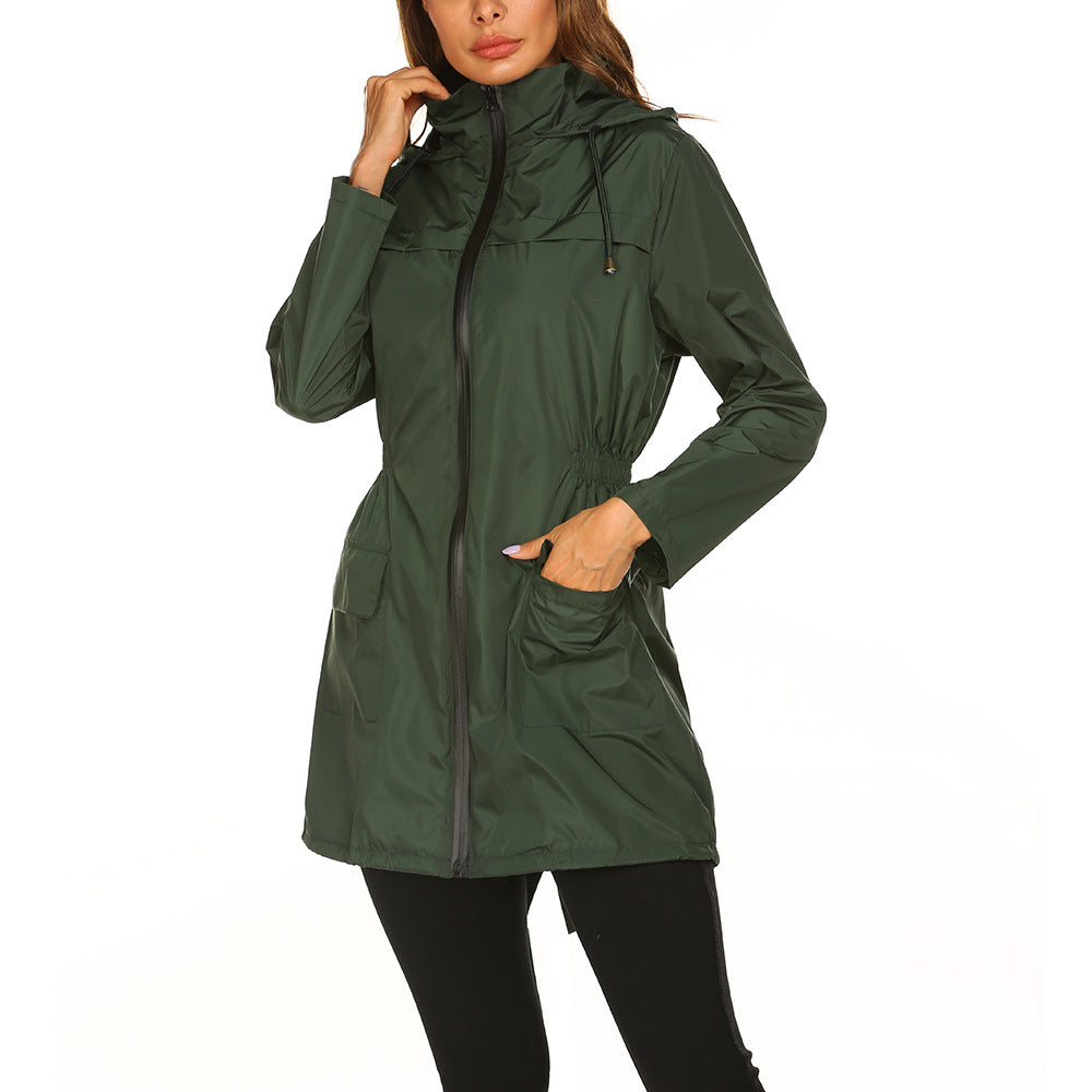 Women's Waterproof Hooded Windbreaker Mountaineering Jacket