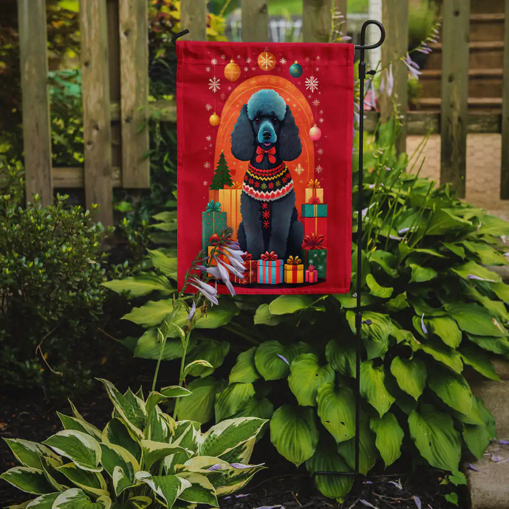 Poodle Holiday Christmas Garden Flag