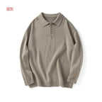 Japanese Retro Basic Polo Collar Sweater (Loose Fit)