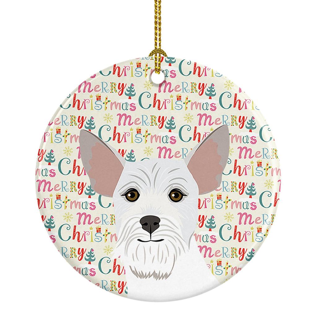 Schnauzer White #2 Christmas Ceramic Ornament