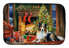 Sheltie Cozy Christmas Dish Drying Mat