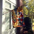 Old English Sheepdog and Santa Claus House Flag