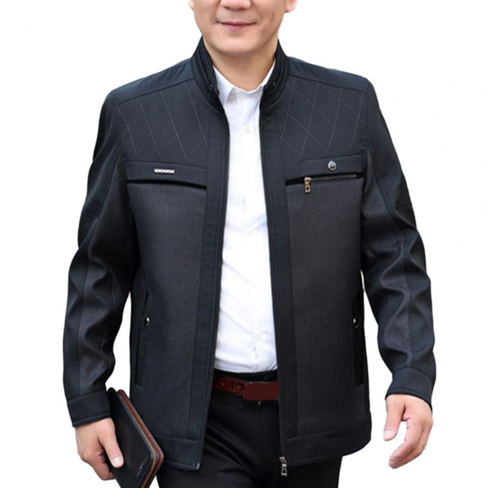 Men's Thick Plush Velvet Jacket with Stand Collar