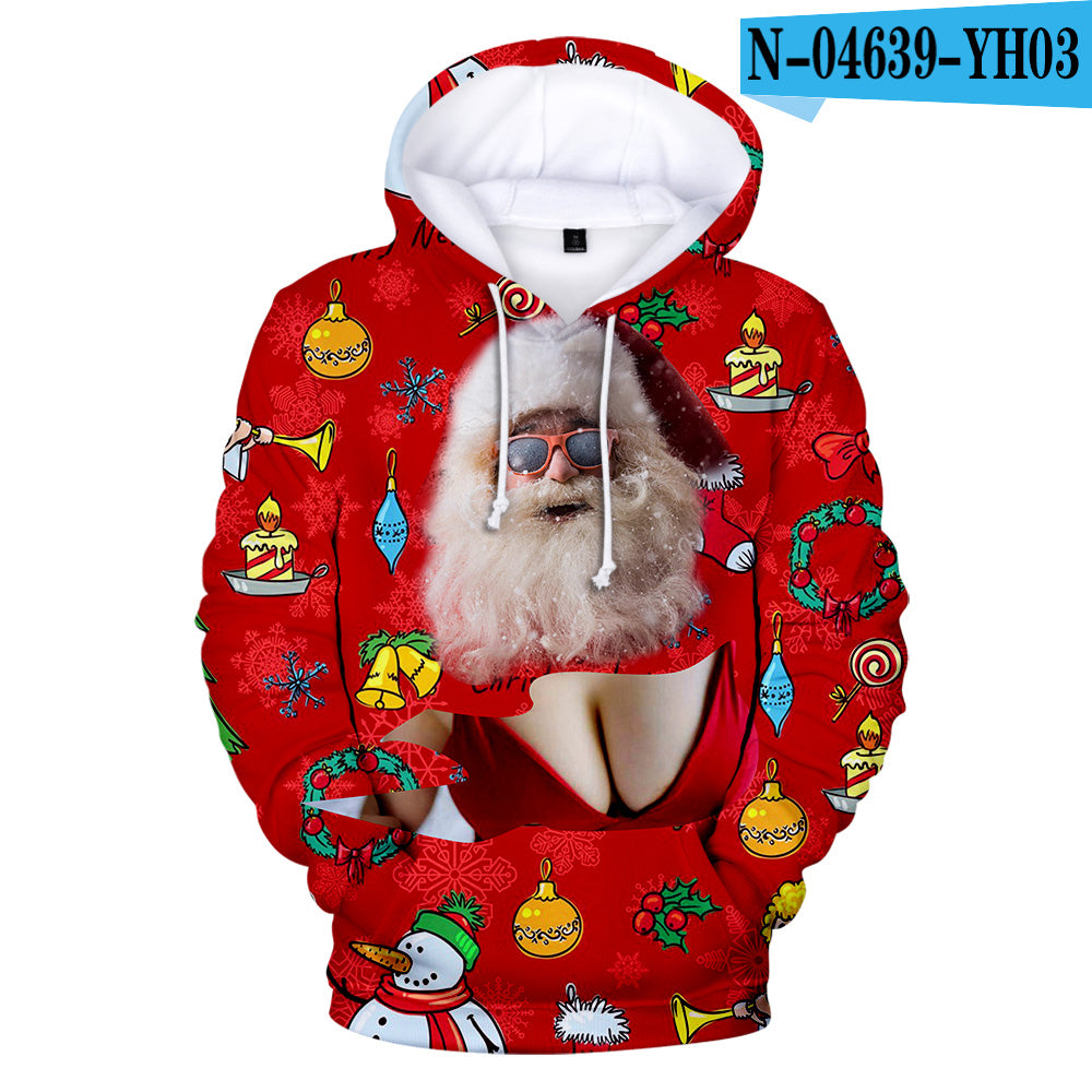 Christmas Snowman Digital Print Hoodie for Men & Women | Streetwear