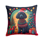 Black Poodle Christmas Throw Pillow