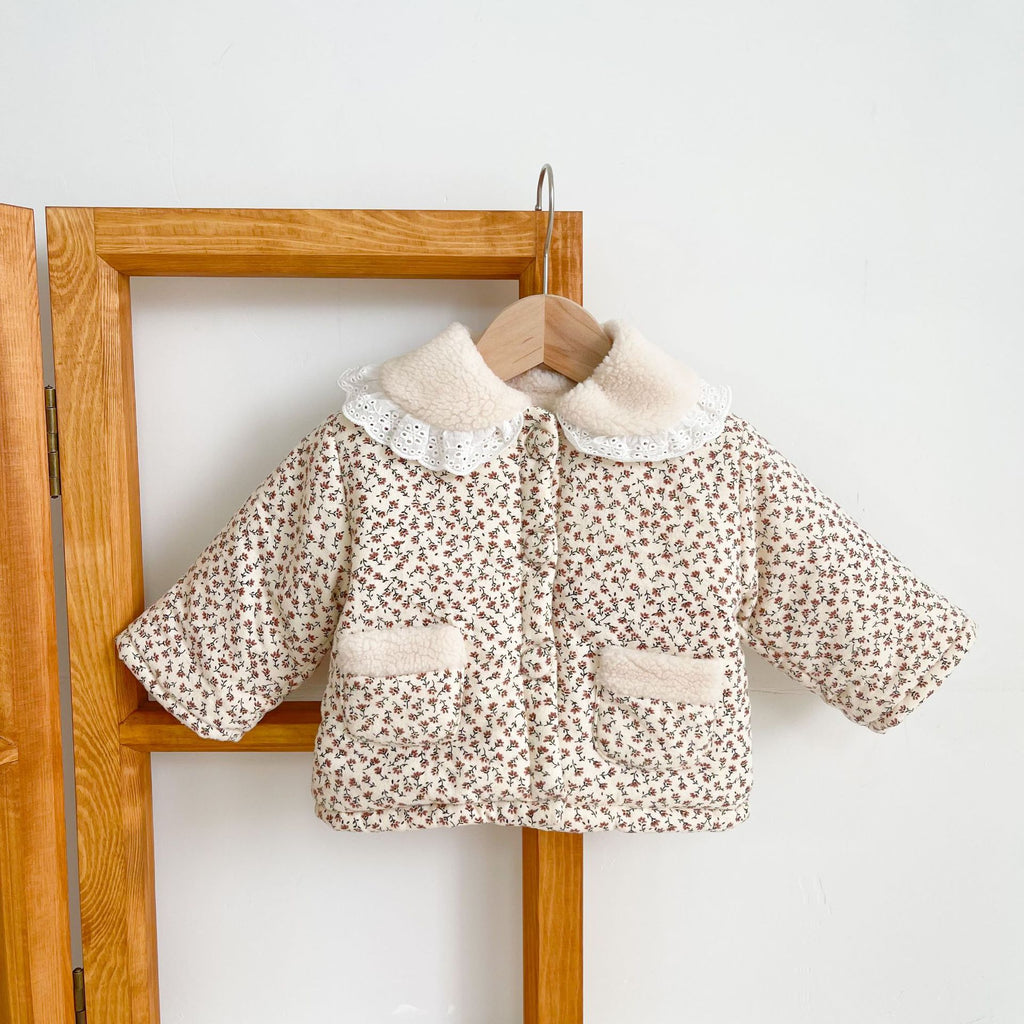 Floral Quilted Cotton Jacket for Baby Girl