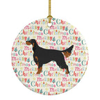 Gordon Setter Merry Christmas Ceramic Ornament
