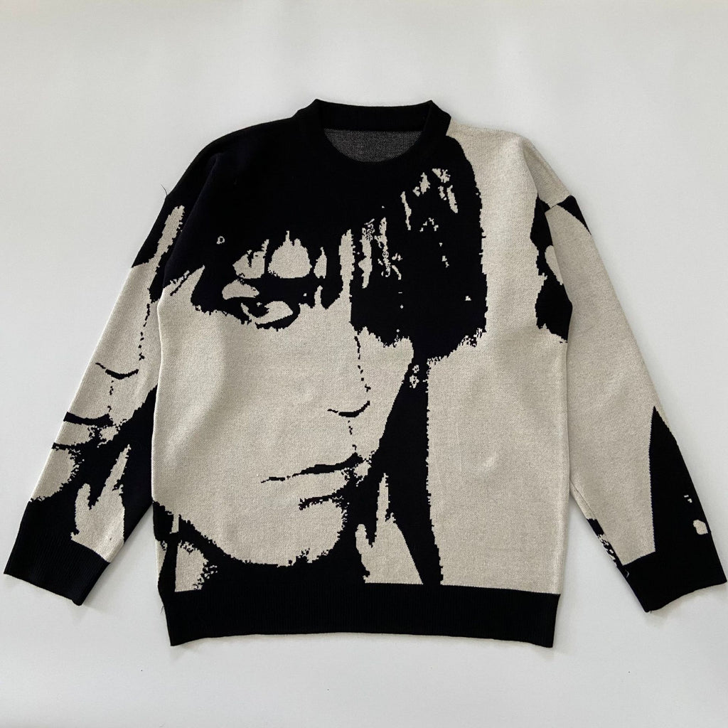 Vintage Men's Round Neck Sweater - American Street Style