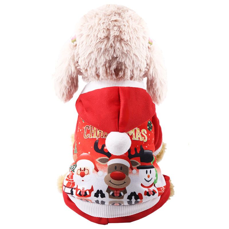Santa Claus Snowman Reindeer Hoodie for Pets