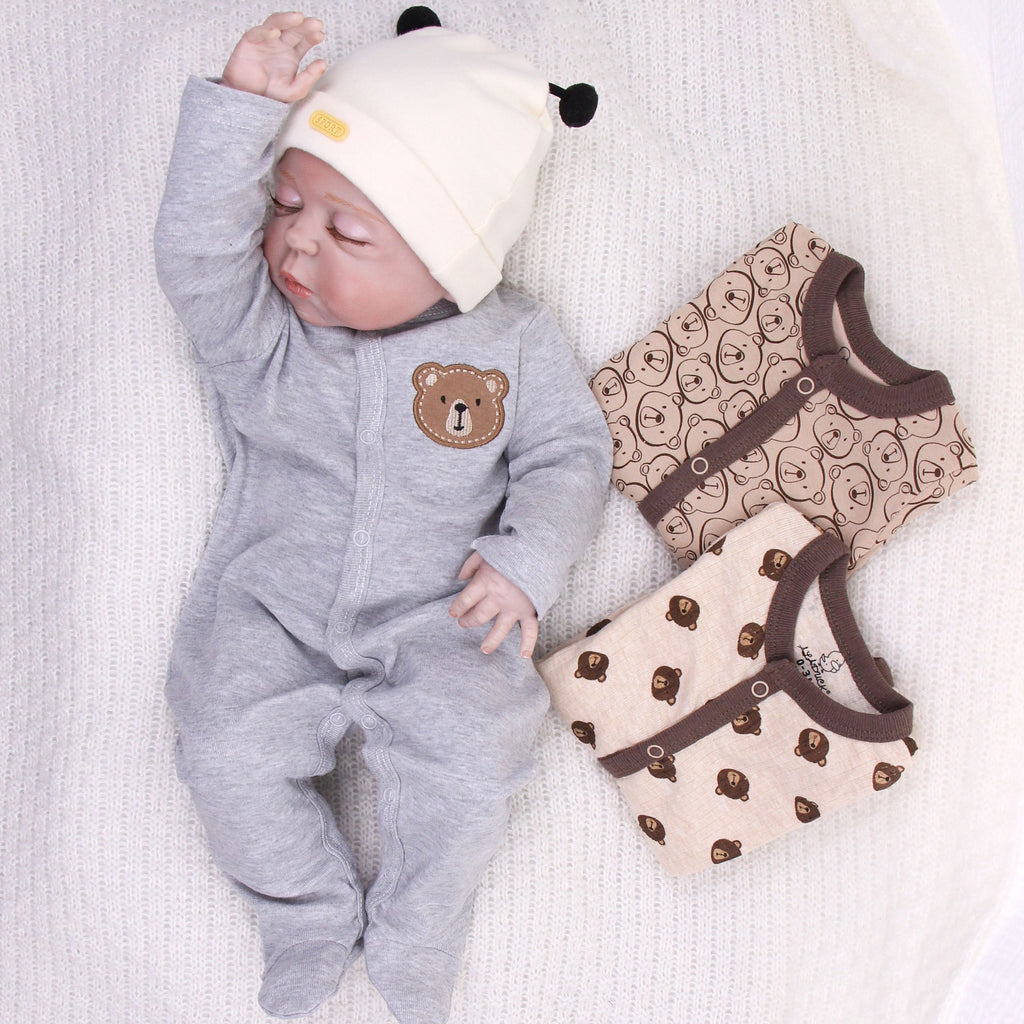 Cotton Long-Sleeve Baby Bodysuit (0–9M)