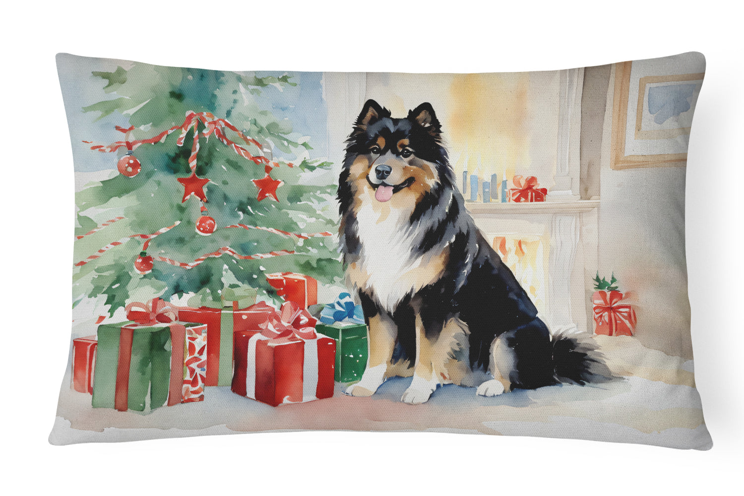 Finnish Lapphund Cozy Christmas Throw Pillow