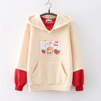 Strawberry Print Fleece Padded Sweater for Girls