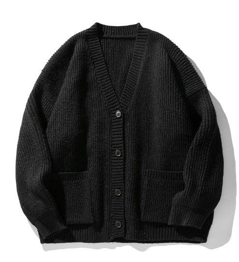 Chic Loose Knitted Jacket for Men's Fashion